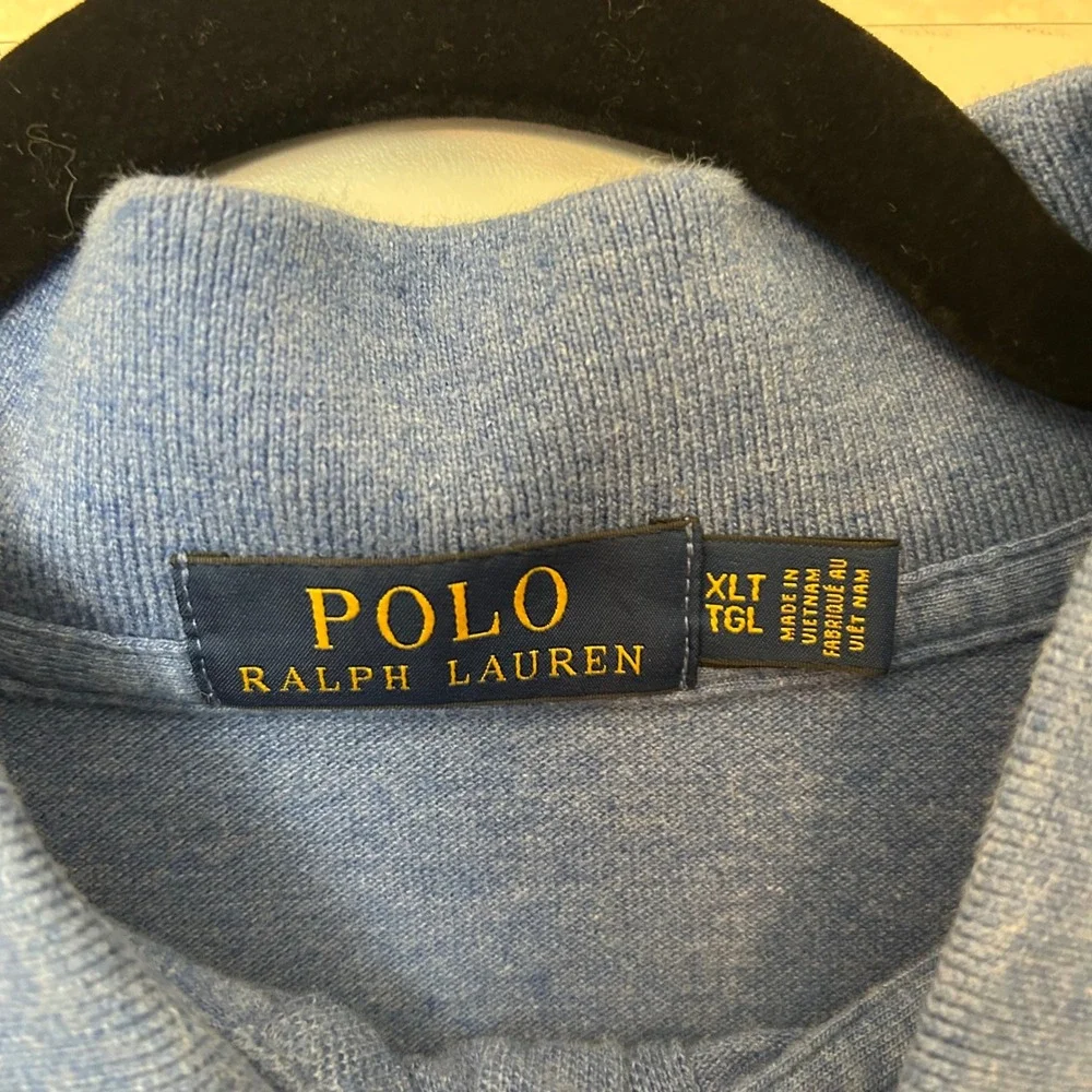 polo ralph‎ Lauren Men's XLT blue short sleeve polo shirt red pony logo preppy